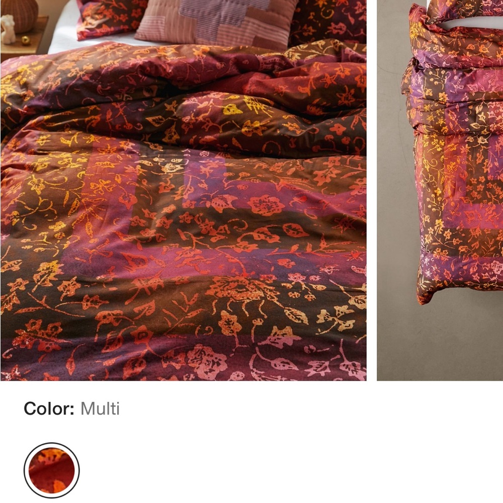 Urban Outfitters Multi-Color Floral Comforter